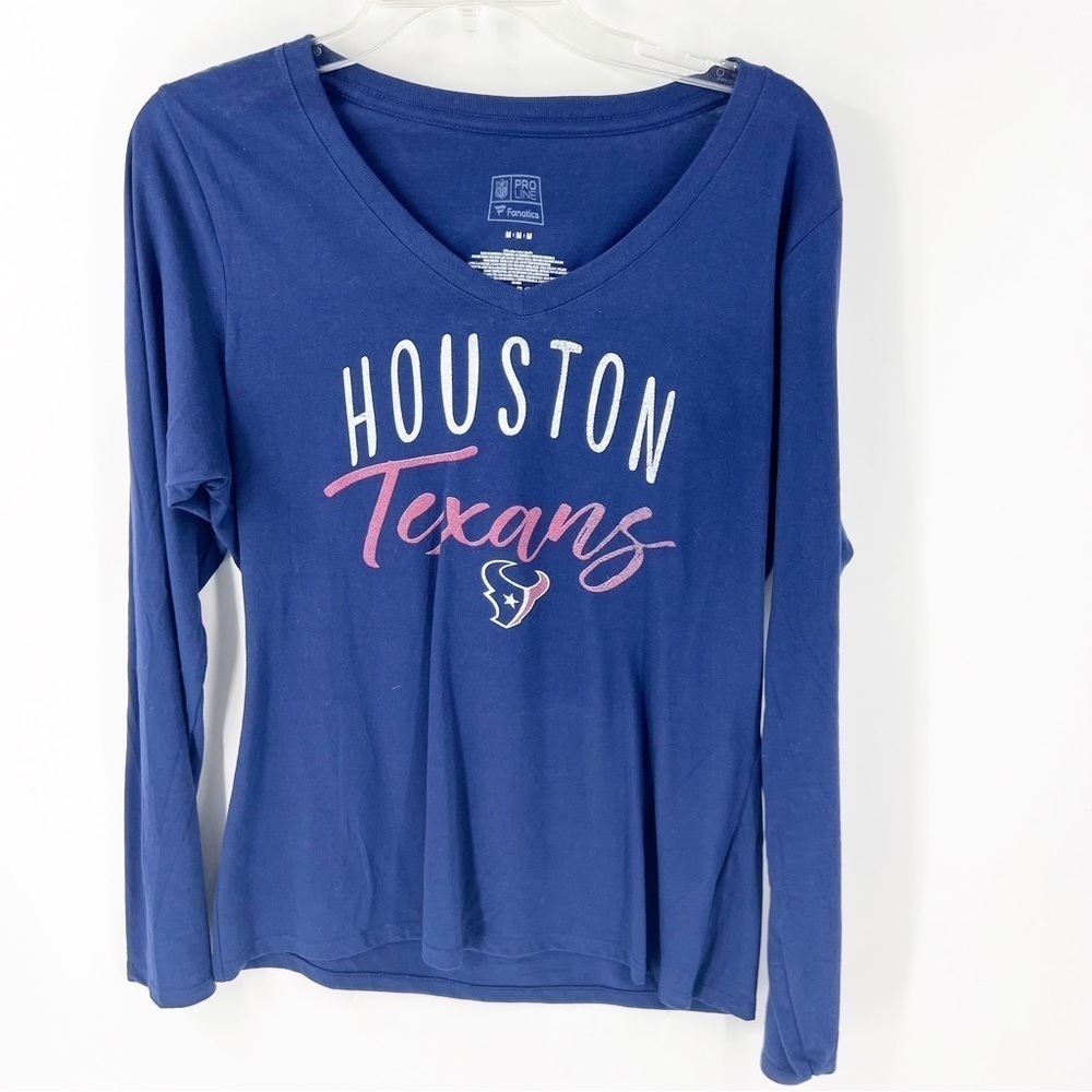 ✅ FANATICS HOUSTON TEXANS NAVY LONG SLEEVE T-SHIRT SIZE MEDIUM